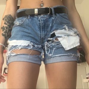 Distressed Jeans Shorts
